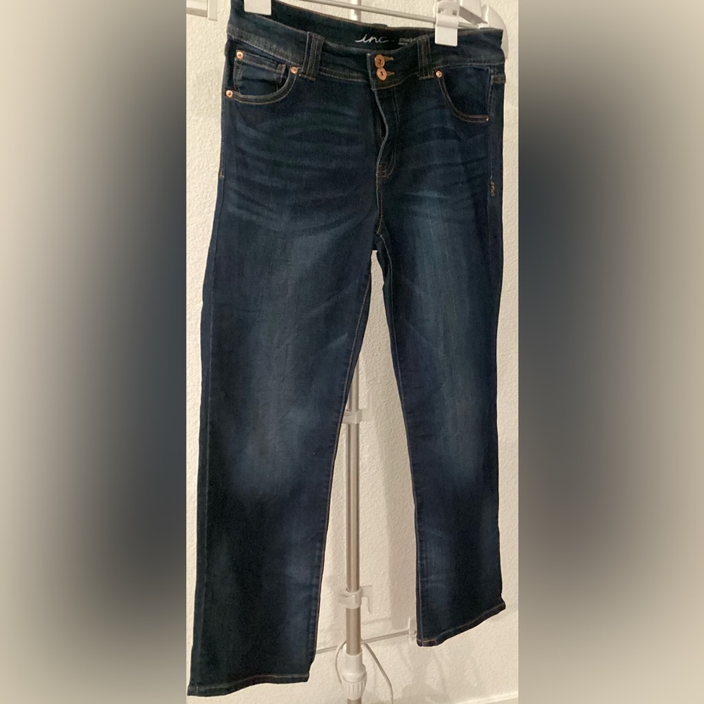 INC International Concepts Women's Dark Blue Straight Leg Jeans
